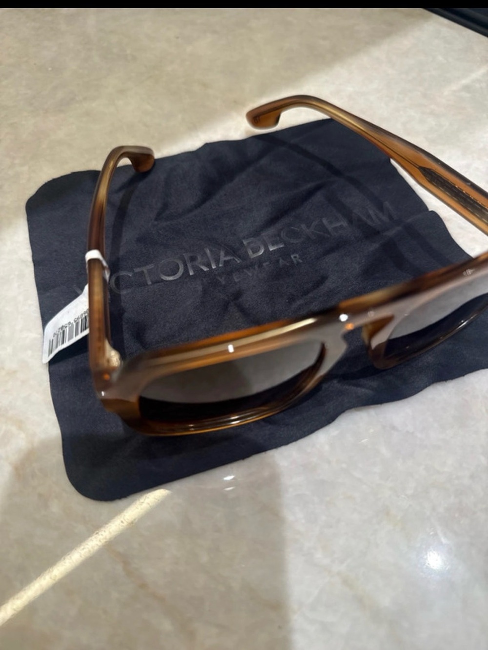 Victoria Beckham Amber Brown Rectangular Sunglasses
